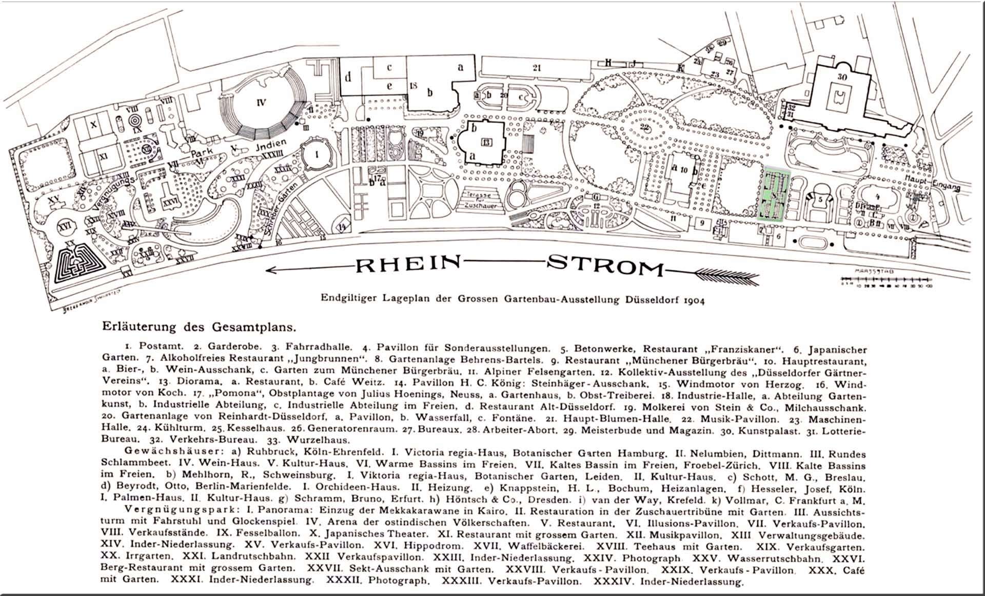 Lageplan der Internationalen Kunst-Ausstellung und großen Gartenbau-Ausstellung, Düsseldorf 1904