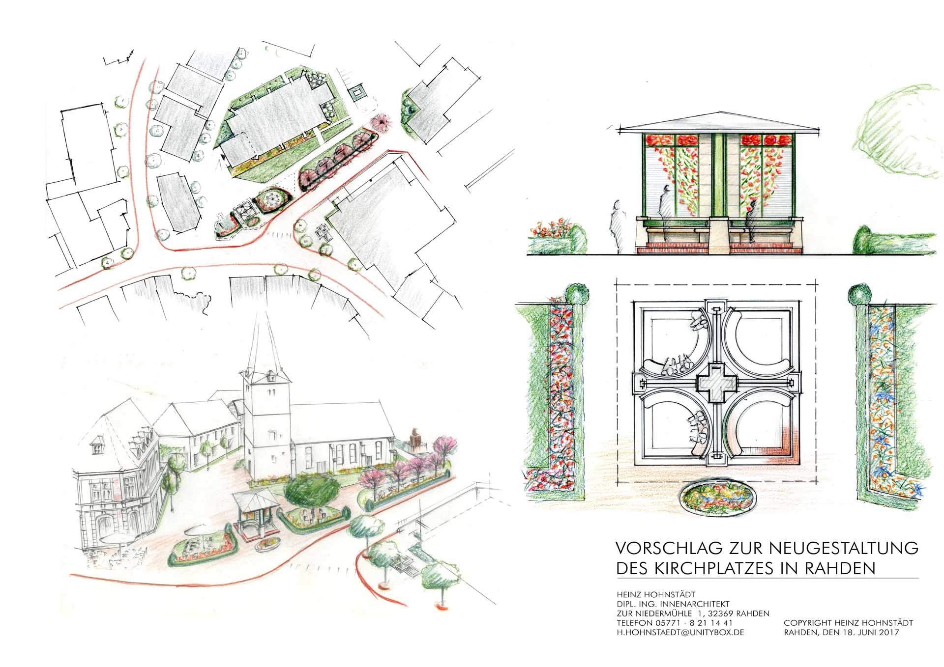 Rahden, Kirchplatz-Gestaltung - Vorschlag von Heinz Hohnstädt
